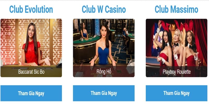 Các trò chơi cá cược nổi bật tại sảnh Casino W88