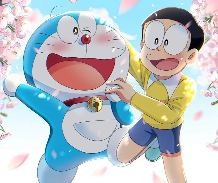 Hồi tưởng tuổi thơ với coi doraemon và nobita.