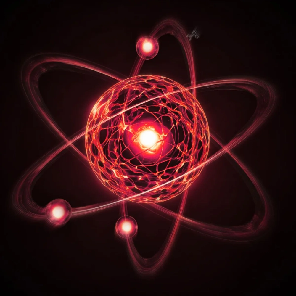 Sơ đồ cấu tạo nguyên tử với sự phân bố của các hạt proton neutron và electron