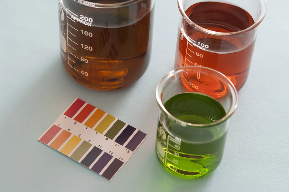 Quỳ tím đổi màu hóa học khi nhận biết dung dịch kiềm