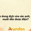Vì sao dung dịch của các muối axit bazơ dẫn điện