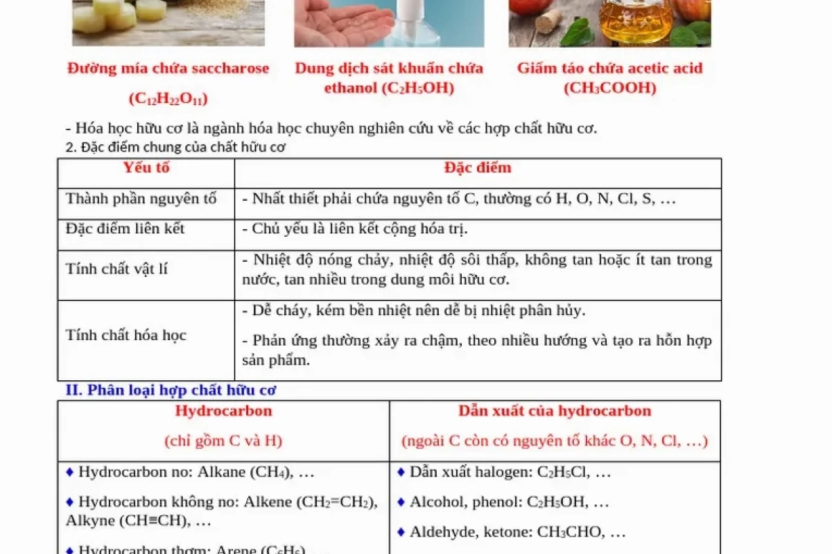Thành Phần Các Nguyên Tố Trong Hợp Chất Hữu Cơ: Cấu Tạo và Vai Trò