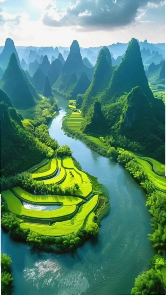 Con sông xanh ngọc giữa núi đá hùng vĩ