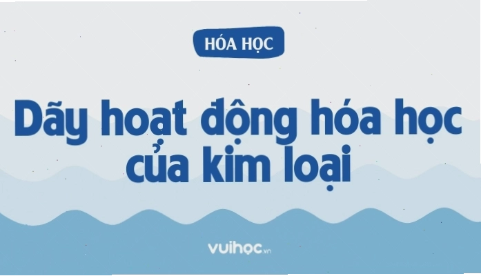 Dãy hoạt động hóa học của kim loại, cho thấy vị trí của đồng đứng sau hydro