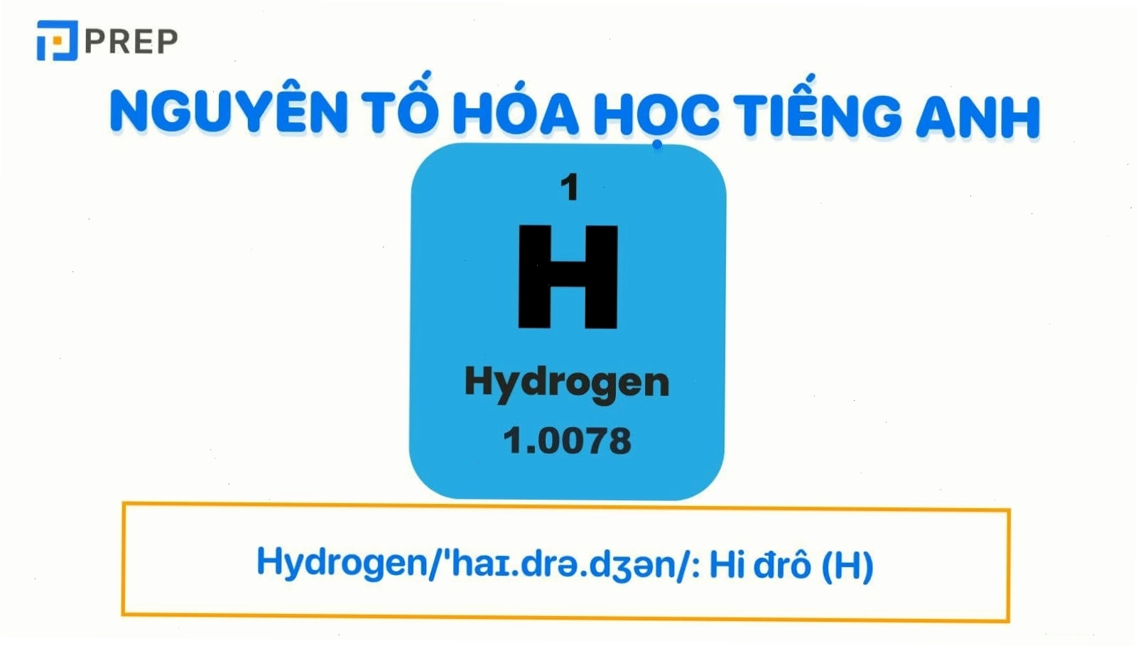 Hình ảnh minh họa bảng tuần hoàn các nguyên tố hóa học bằng tiếng Anh