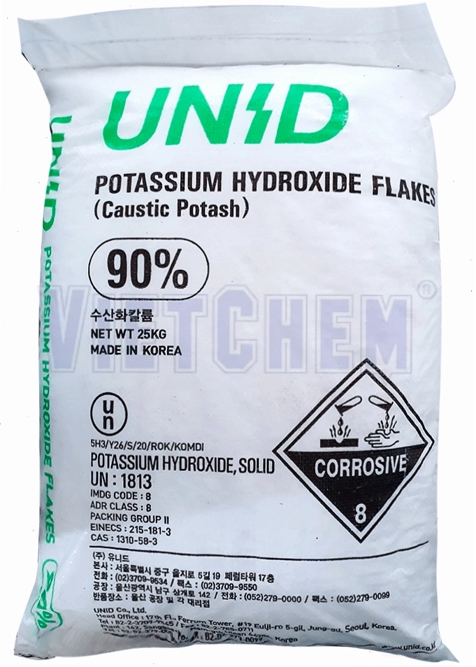 Hóa chất Potassium hydroxide (KOH) sử dụng trong nhiều phản ứng hóa học