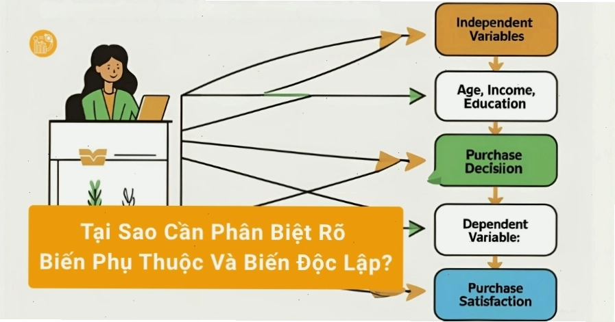 Minh họa trực quan mối quan hệ giữa biến độc lập và biến phụ thuộc