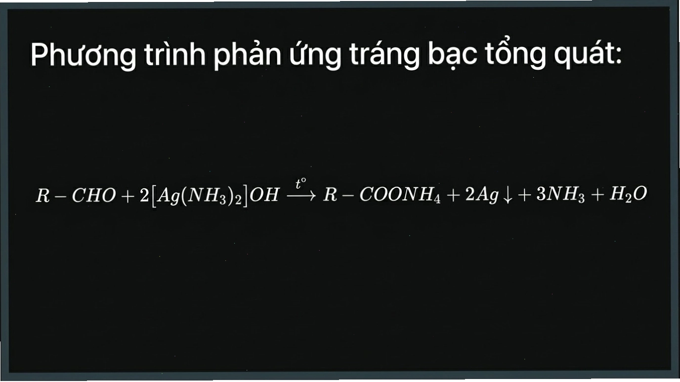 Phương trình phản ứng tráng bạc