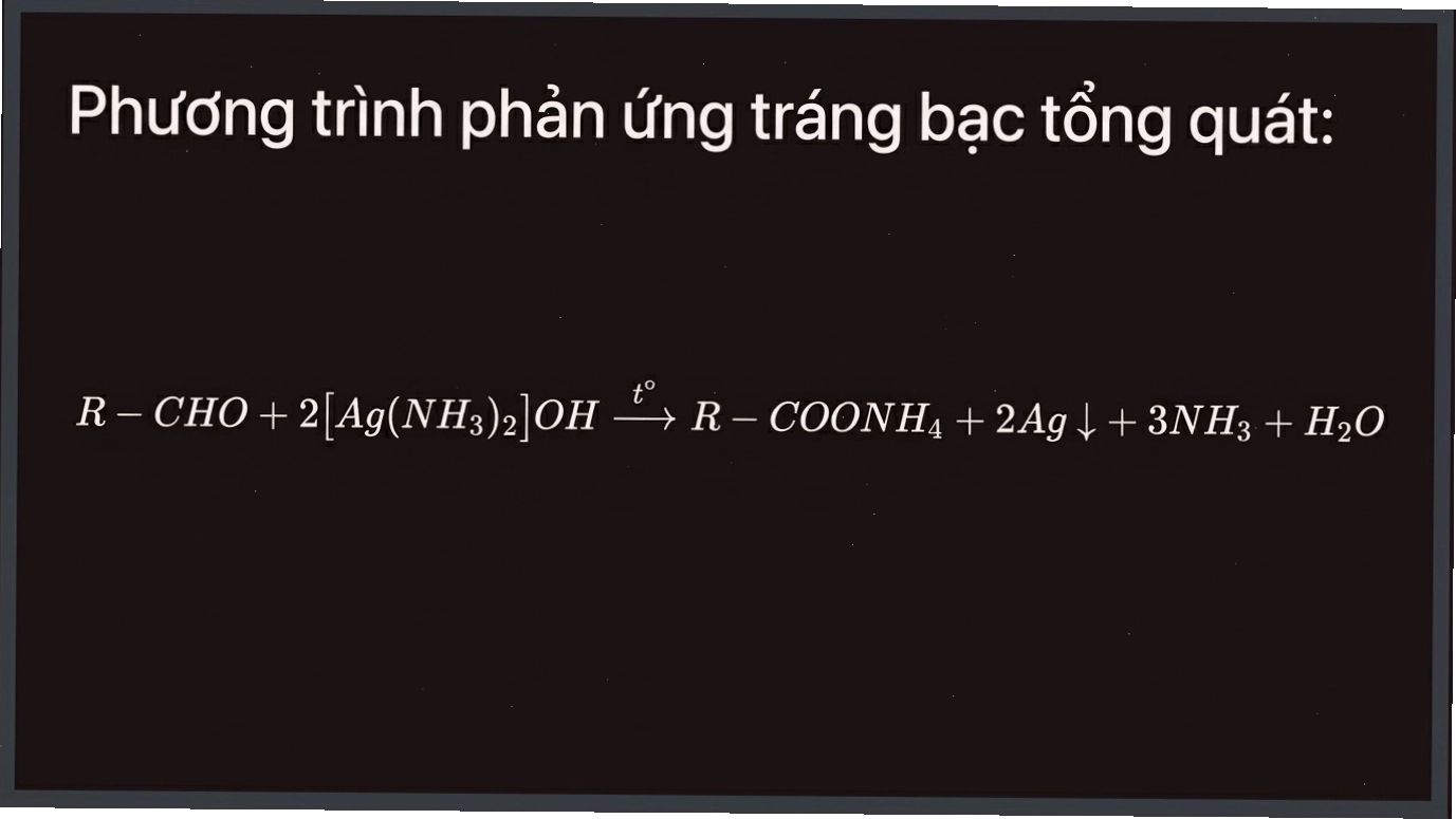 Phương trình phản ứng tráng bạc của aldehyde no đơn chức