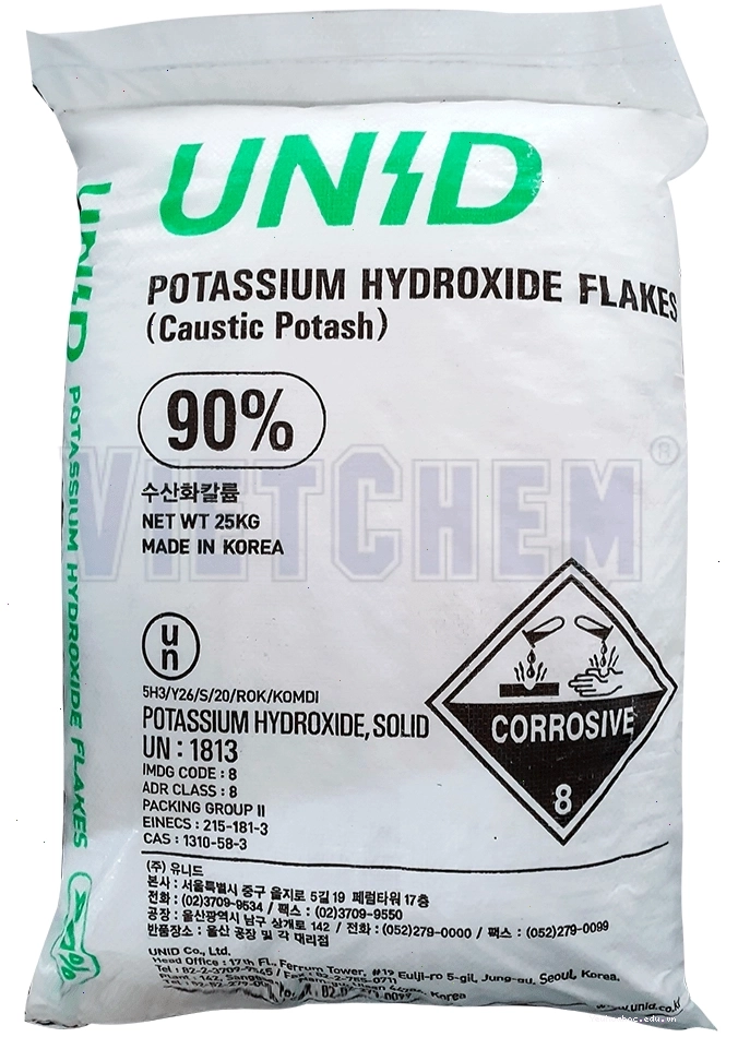 Potassium hydroxide KOH 90%, Hàn Quốc, 25kg/bao