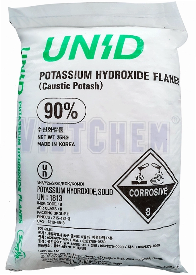Potassium hydroxide KOH 90%, Hàn Quốc, 25kg/bao