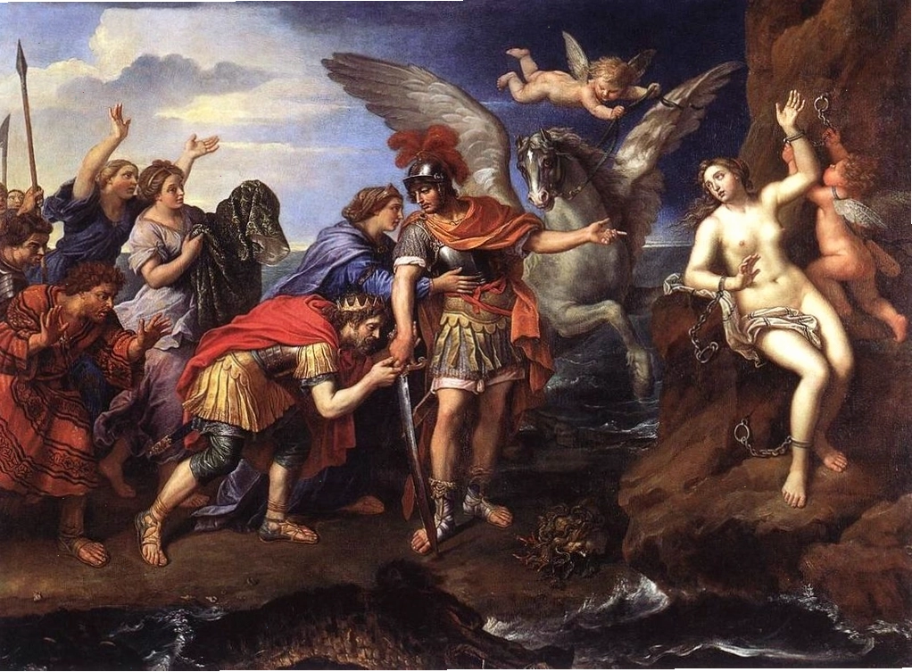 Tranh vẽ vua Cepheus và hoàng hậu Cassiopeia cảm tạ anh hùng Perseus