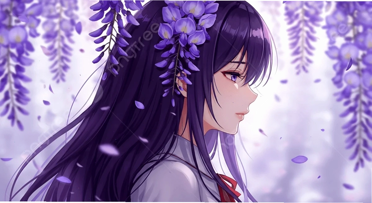 ảnh anime girl tóc tím đẹp nhất