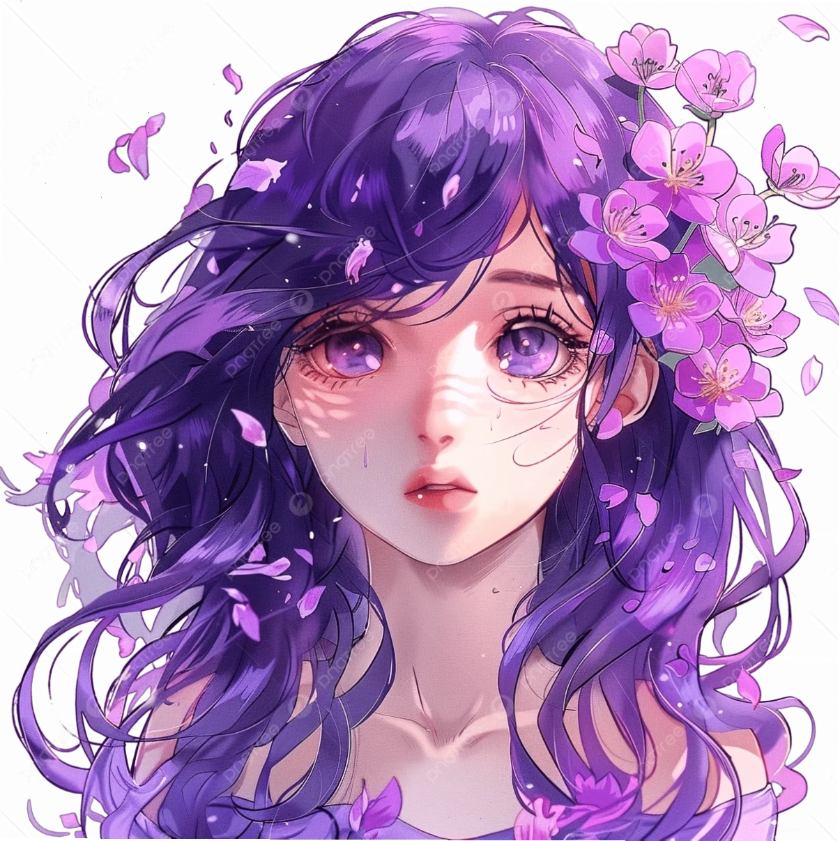 ảnh anime girl tóc tím đẹp nhất