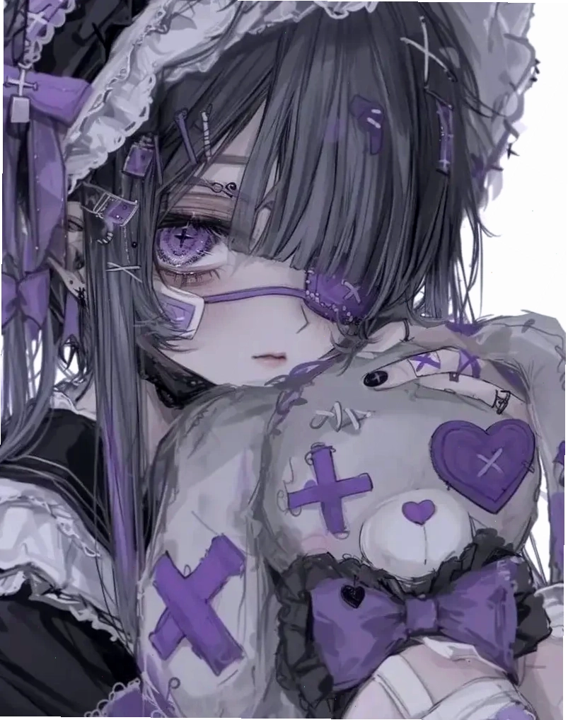ảnh anime girl tóc tím đẹp nhất