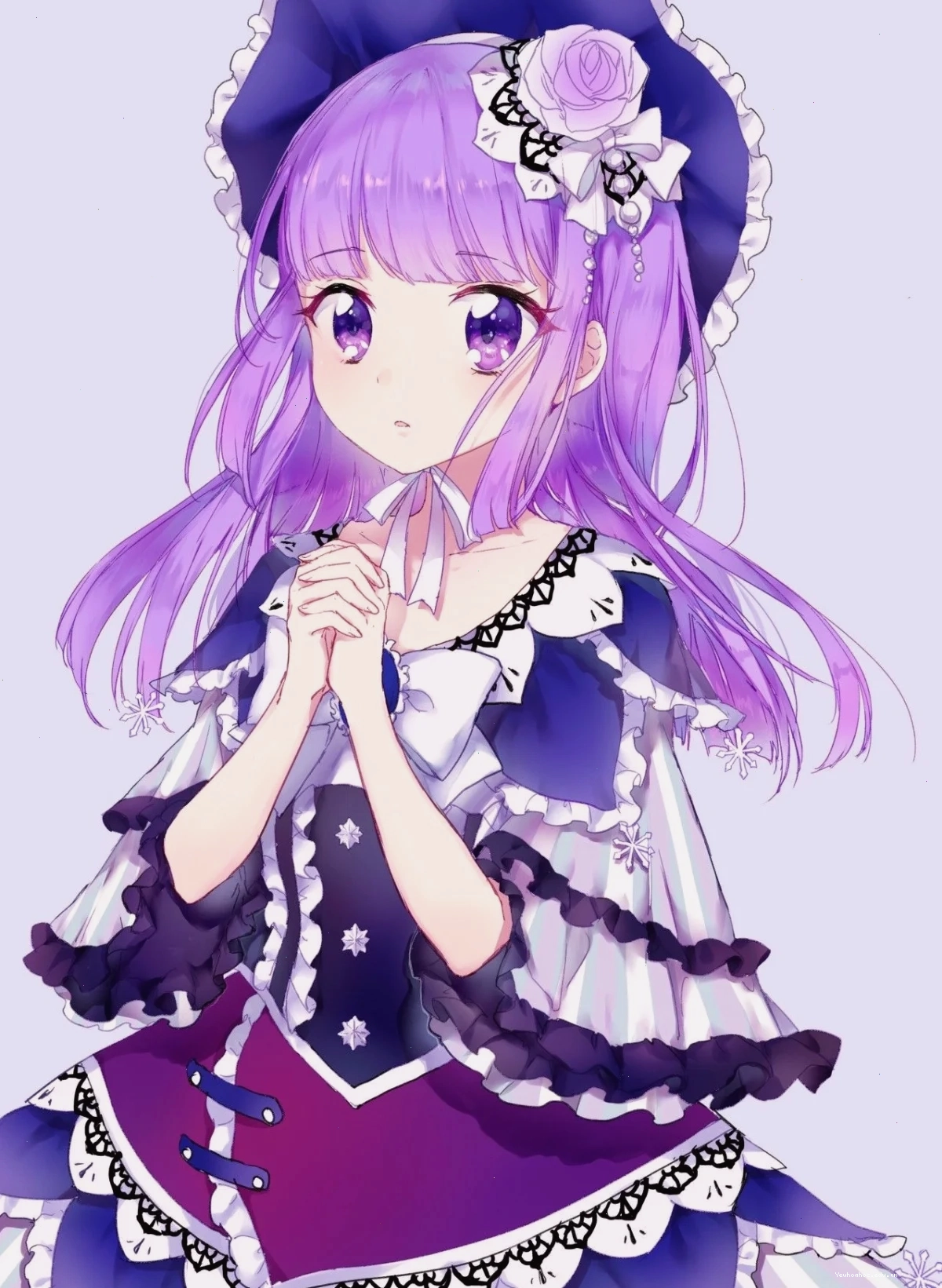 ảnh anime girl tóc tím đẹp nhất