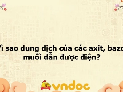 Vì sao dung dịch của các muối axit bazơ dẫn điện