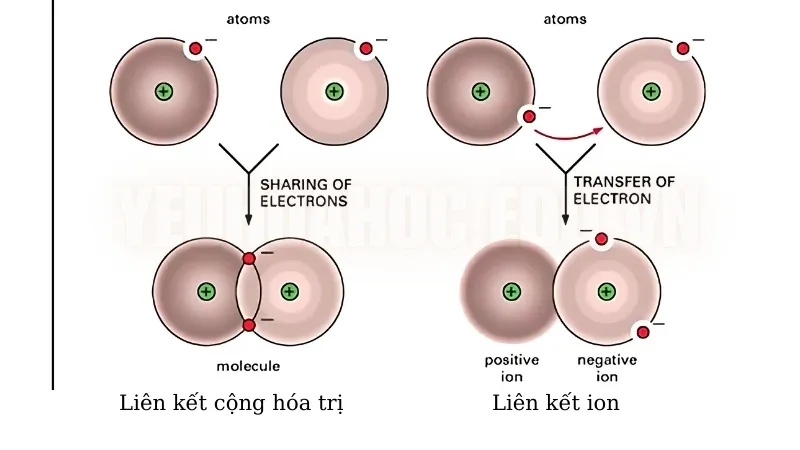 Điểm giống nhau giữa liên kết ion và liên kết cộng hóa trị